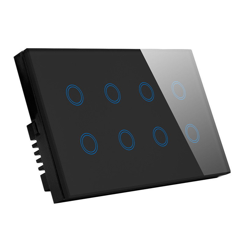 8 Gang Smart Switch Wifi Smart Wall Touch Light Glass Panel OEM Tuya